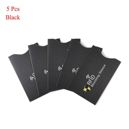 RFID Blocking Card Sleeves – 5-Pack Anti-Theft Credit Card Protector