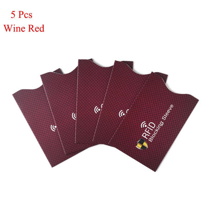 RFID Blocking Card Sleeves – 5-Pack Anti-Theft Credit Card Protector