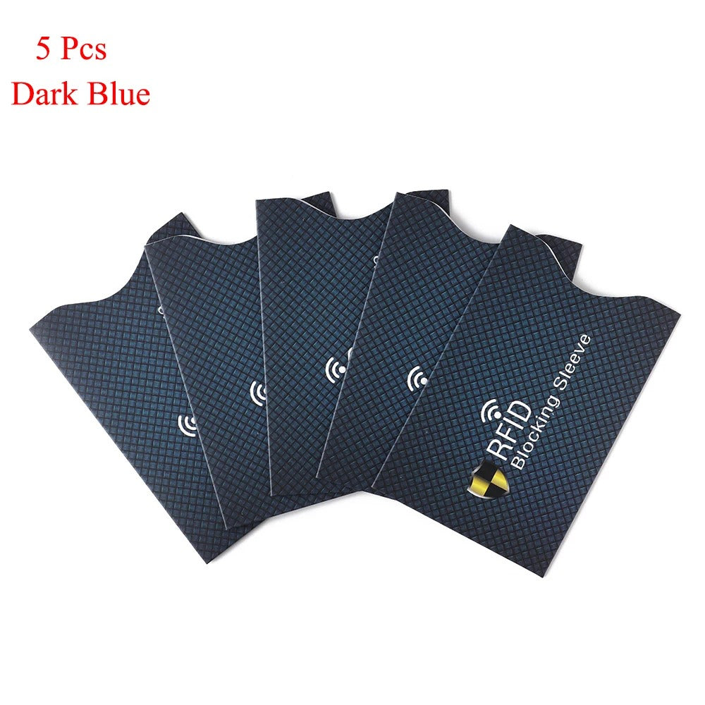 RFID Blocking Card Sleeves – 5-Pack Anti-Theft Credit Card Protector